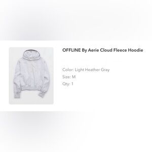 Aerie Cloud Fleece Hoodie in Light Gray